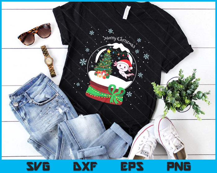 Merry Christmas For Girls Boys Cute Kawaii Axolotl Christmas SVG PNG Digital Printable Files
