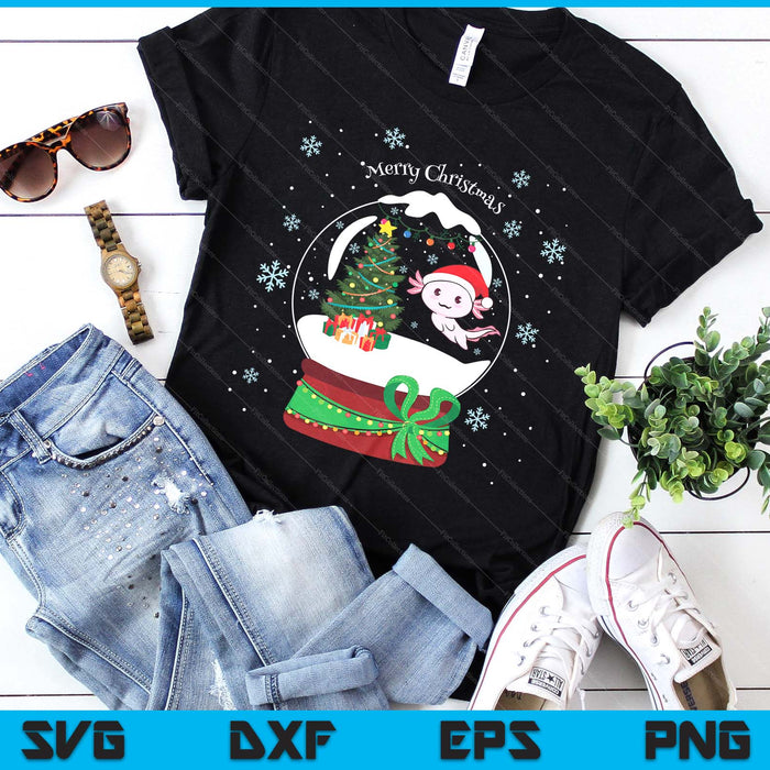 Merry Christmas For Girls Boys Cute Kawaii Axolotl Christmas SVG PNG Digital Printable Files