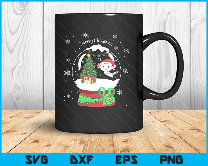 Merry Christmas For Girls Boys Cute Kawaii Axolotl Christmas SVG PNG Digital Printable Files