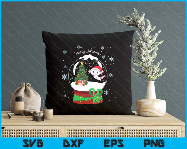 Merry Christmas For Girls Boys Cute Kawaii Axolotl Christmas SVG PNG Digital Printable Files