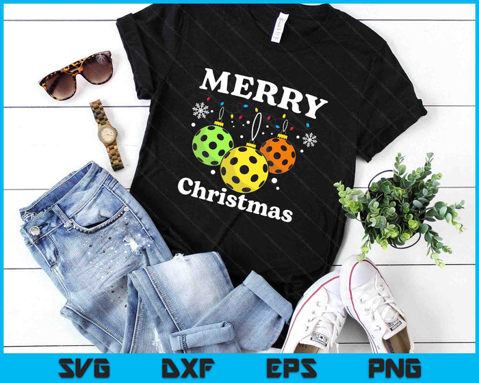 Merry Christmas Funny Pickleball Christmas Decoration SVG PNG Digital Printable Files