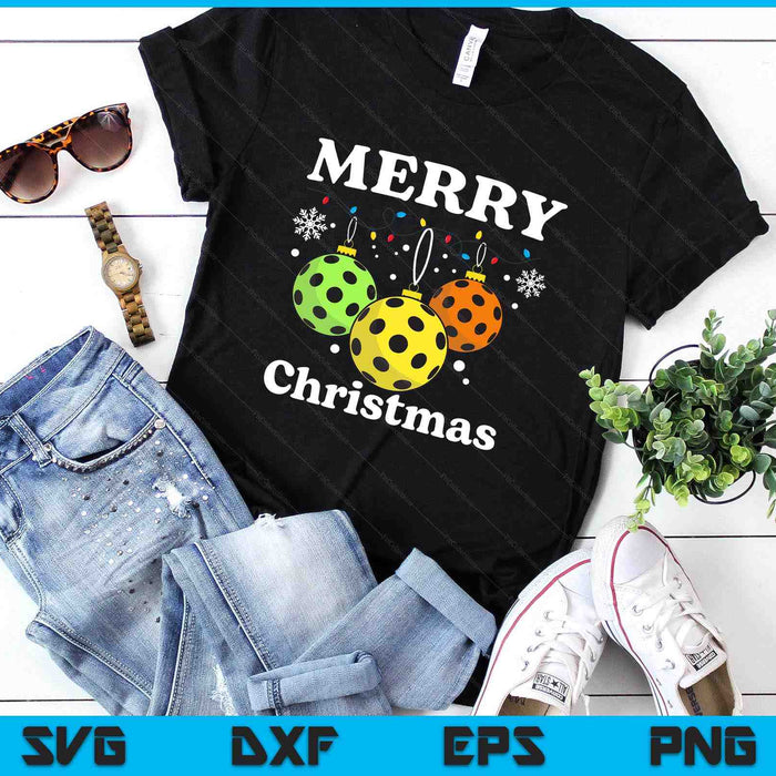 Merry Christmas Funny Pickleball Christmas Decoration SVG PNG Digital Printable Files