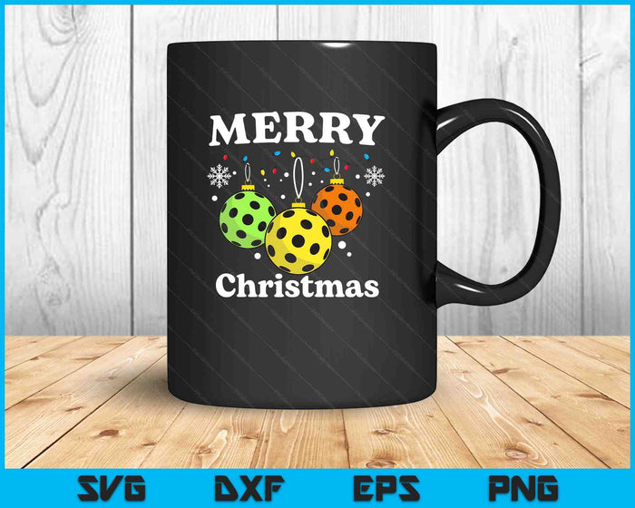Merry Christmas Funny Pickleball Christmas Decoration SVG PNG Digital Printable Files