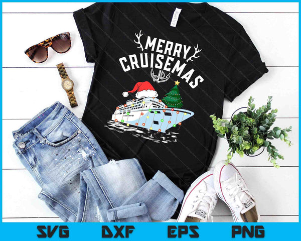 Merry Cruisemas Cruise Ship Family Christmas Funny SVG PNG Digital Cutting Files