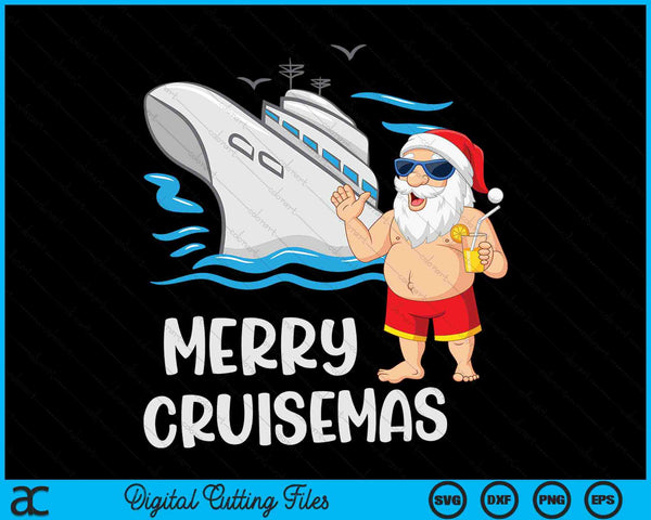 Merry Cruisemas Santa Claus Christmas Family Cruise SVG PNG digitale snijbestanden
