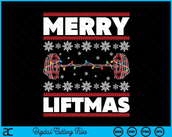 Merry Liftmas Funny Christmas Gym Workout Fitness Gift SVG PNG Digital Printable Files