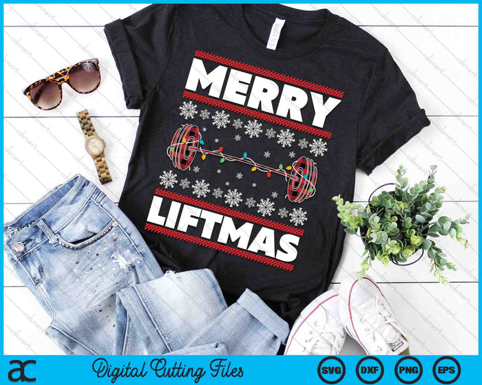 Merry Liftmas Funny Christmas Gym Workout Fitness Gift SVG PNG Digital Printable Files