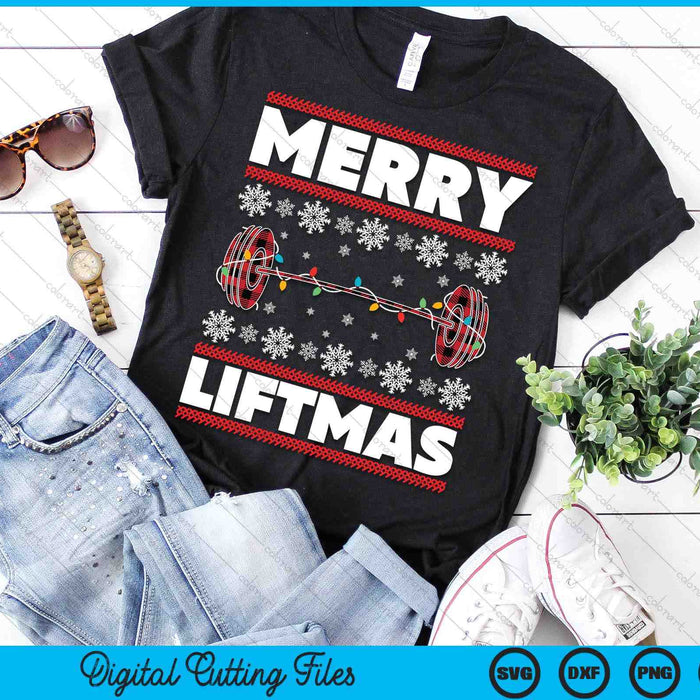 Merry Liftmas Funny Christmas Gym Workout Fitness Gift SVG PNG Digital Printable Files