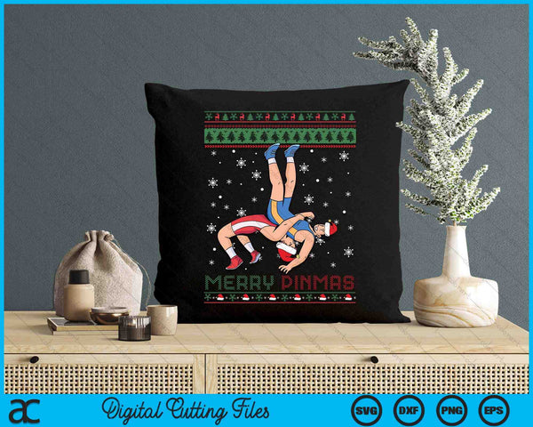 Merry Pinmas Funny Christmas Sweater Santa Wrestling Group SVG PNG Digital Printable Files