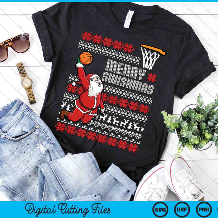 Merry Swishmas Basketball Ugly Christmas Xmas SVG PNG Digital Printable Files