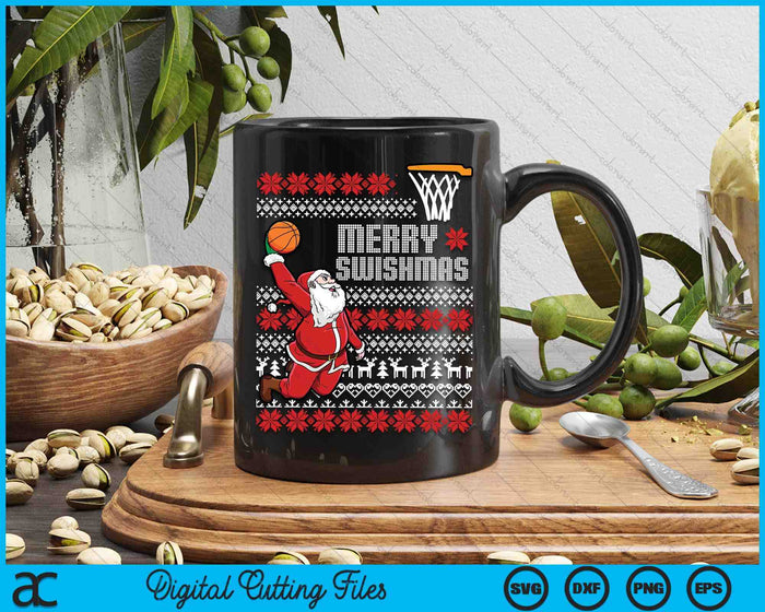 Merry Swishmas Basketball Ugly Christmas Xmas SVG PNG Digital Printable Files