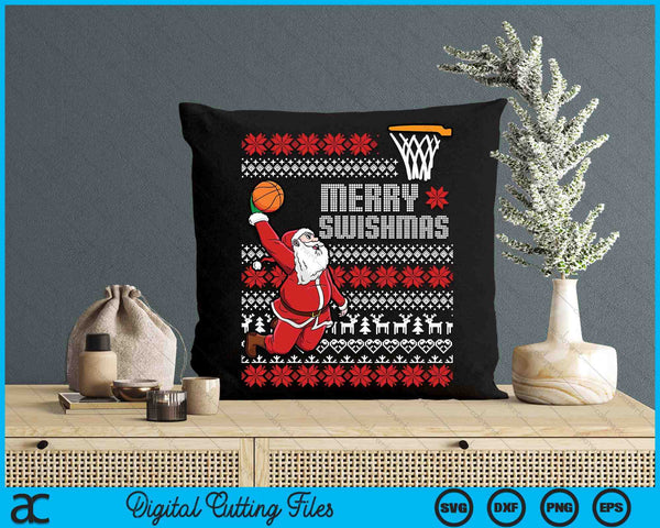 Merry Swishmas Basketball Ugly Christmas Xmas SVG PNG Digital Printable Files