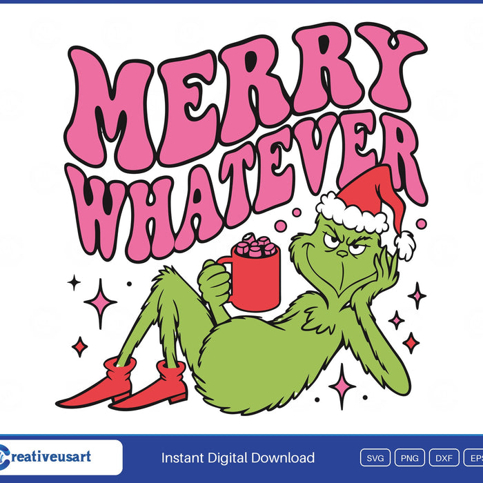 Merry Whatever Funny Christmas Cocoa SVG design on a white background