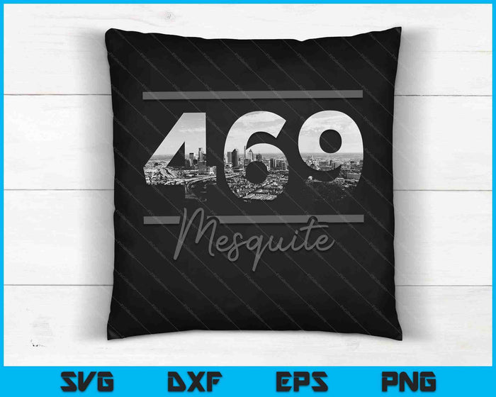 Mesquite 469 Código de área Skyline Texas Vintage SVG PNG Cortar archivos imprimibles
