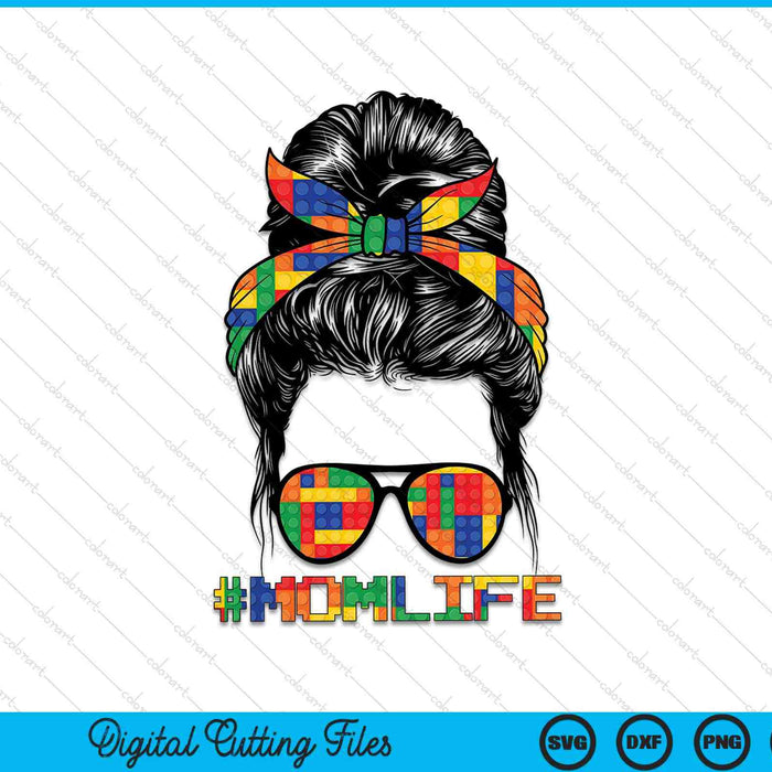 Messy bun mom life master builder SVG cut file