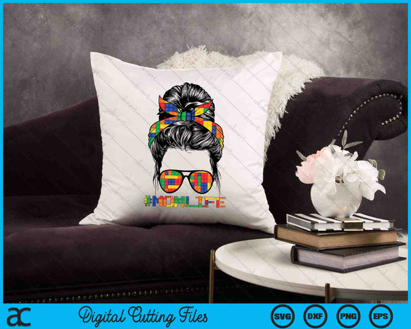 Messy Bun Mamá Vida Maestro Constructor SVG PNG Archivos de Corte Digital