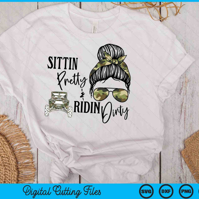 Messy Bun Mom Sunglasses UTV Offroad SXS Life Riding Girl SVG PNG Digital Cutting Files