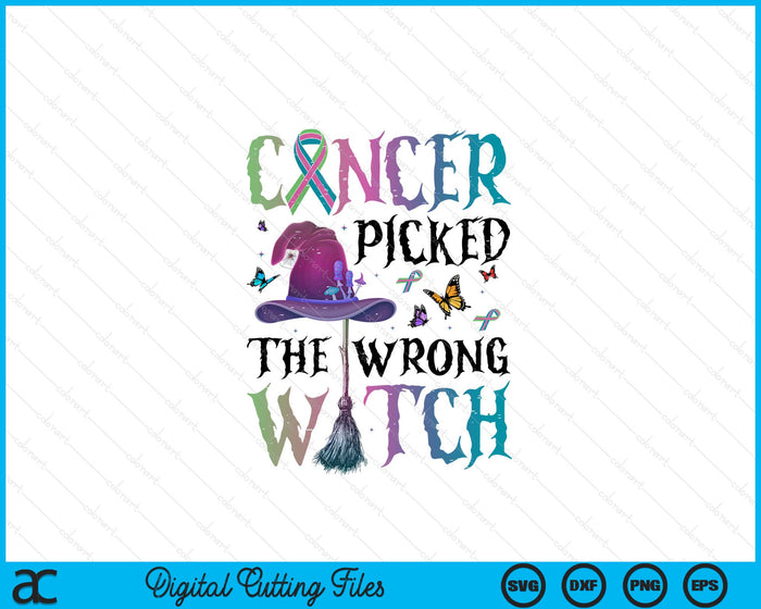 Metastatic Breast Cancer Picked The Wrong Witch Halloween SVG PNG Digital Printable Files