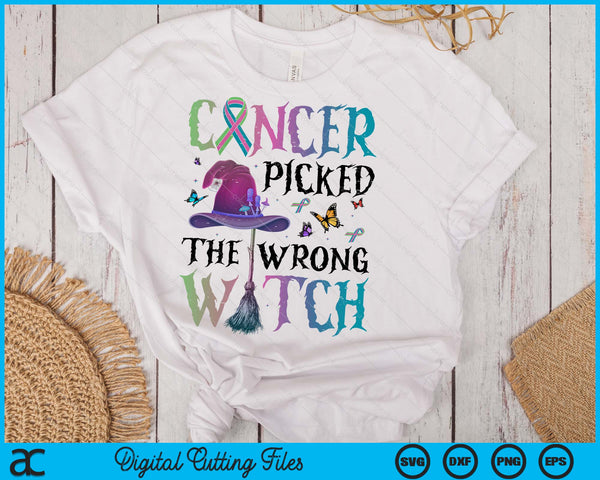 Metastatic Breast Cancer Picked The Wrong Witch Halloween SVG PNG Digital Printable Files