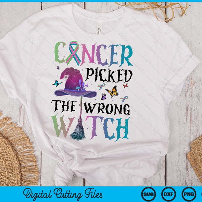 Metastatic Breast Cancer Picked The Wrong Witch Halloween SVG PNG Digital Printable Files
