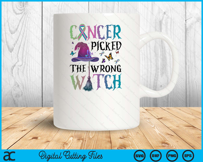 Metastatic Breast Cancer Picked The Wrong Witch Halloween SVG PNG Digital Printable Files