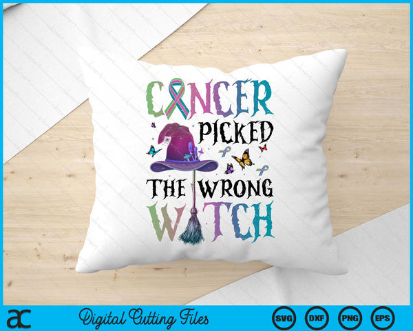 Metastatic Breast Cancer Picked The Wrong Witch Halloween SVG PNG Digital Printable Files