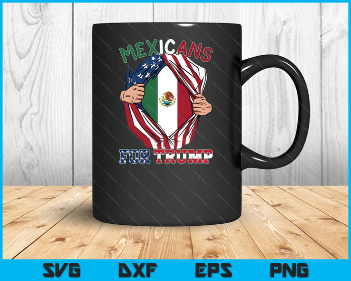 Mexicans For Trump 2024 Usa Mexico Flag SVG PNG Digital Printable Files