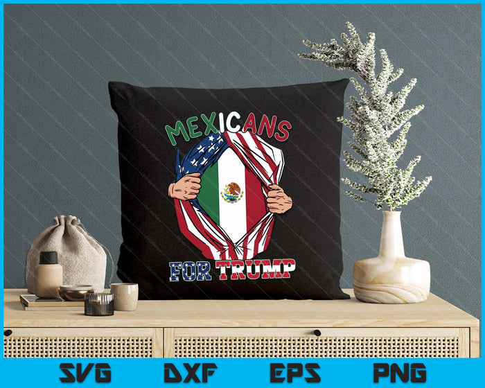 Mexicans For Trump 2024 Usa Mexico Flag SVG PNG Digital Printable Files