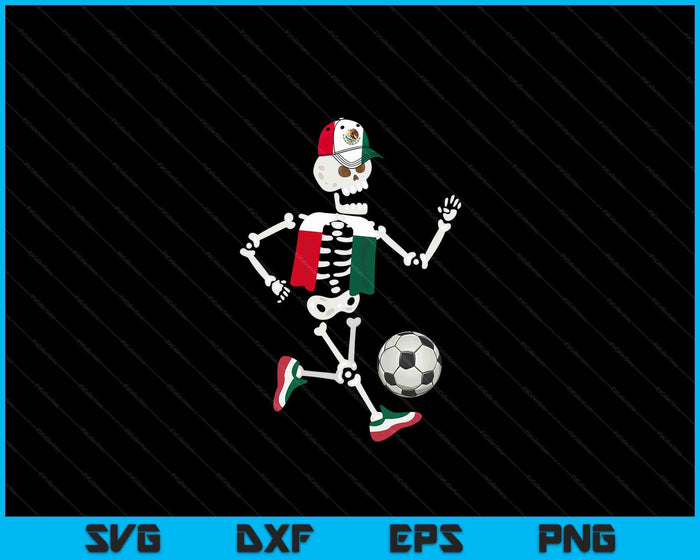 Mexico Soccer Skeleton Fan Team SVG PNG Digital Cutting Files