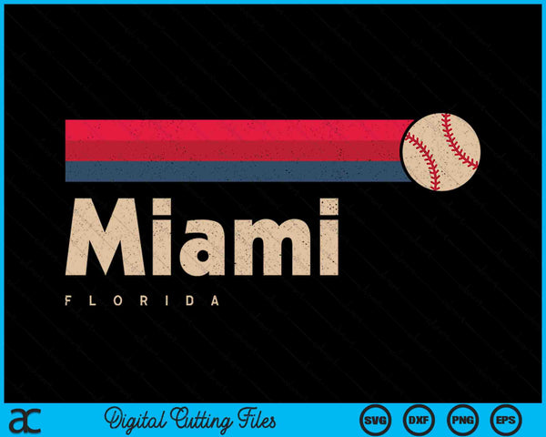 Miami Baseball City Florida Retro Miami SVG PNG Digital Cutting Files