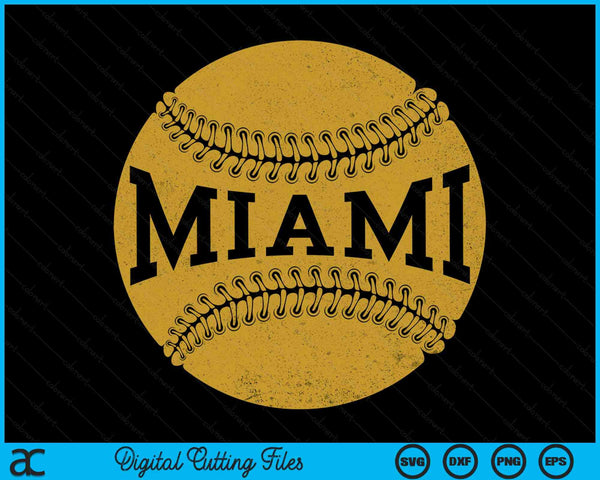 Miami Baseball Fan SVG PNG Digital Cutting Files