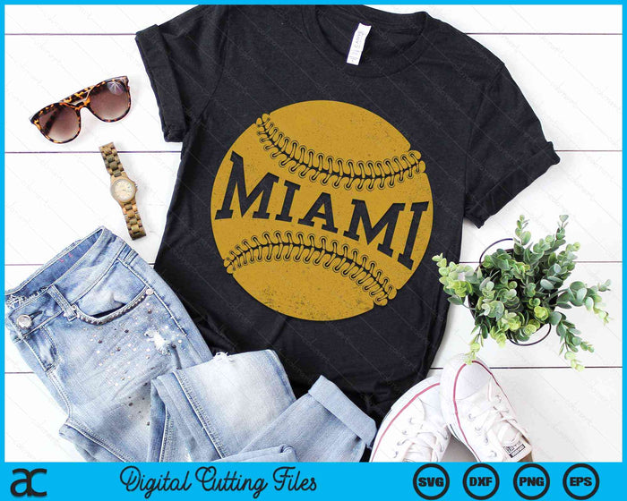 Miami Baseball Fan SVG PNG Digital Cutting Files