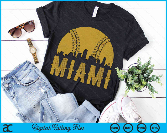 Miami Baseball Fan SVG PNG Cutting Printable Files