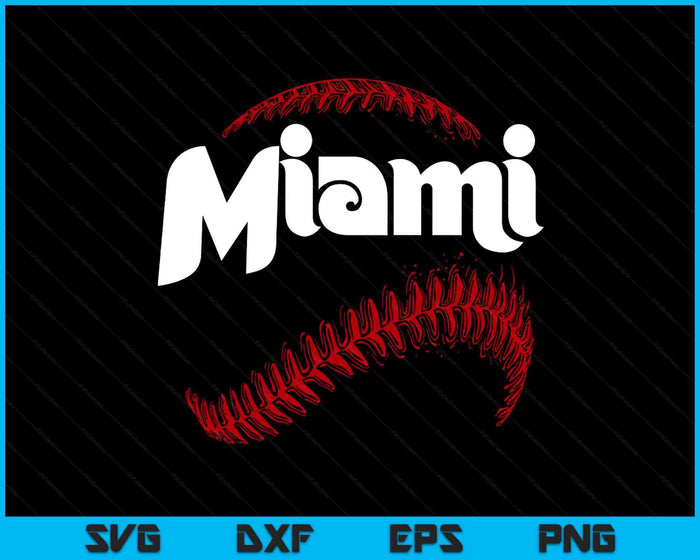 Miami Baseball Lovers Vintage Baseball Lovers Fans SVG PNG Digital Printable Files