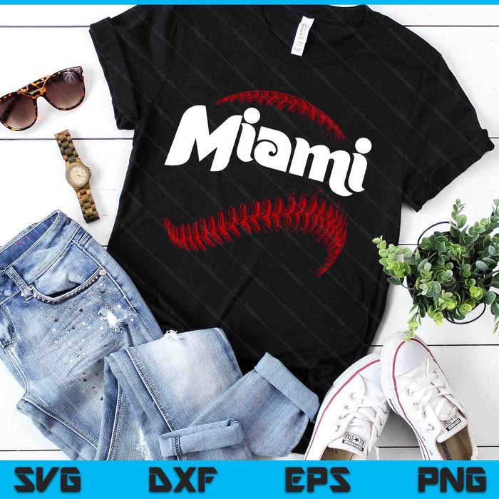 Miami Baseball Lovers Vintage Baseball Lovers Fans SVG PNG Digital Printable Files