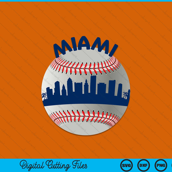 Miami baseball team fans of space city SVG PNG cut file for Cricut