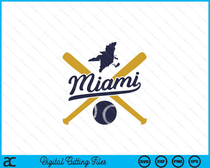 Miami Baseball Vintage Wisconsin Pride Love City SVG PNG Digital Cutting Files