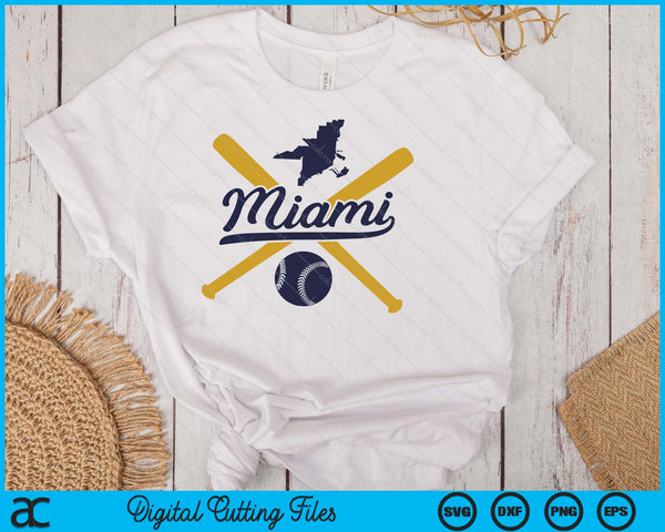 Miami Baseball Vintage Wisconsin Pride Love City SVG PNG Digital Cutting Files