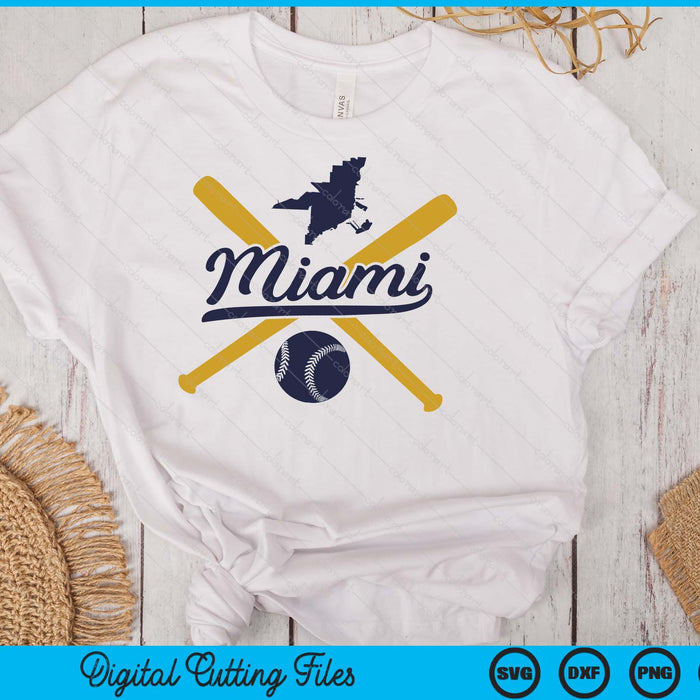 Miami Baseball Vintage Wisconsin Pride Love City SVG PNG Digital Cutting Files