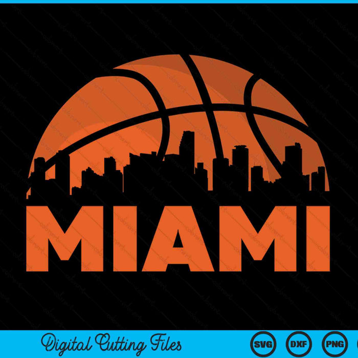 Miami city skyline Miami basketball SVG PNG cut file for Cricut