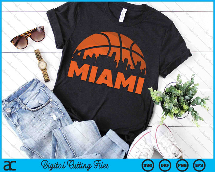 Miami City Skyline Miami Basketball SVG PNG Digital Cutting Files