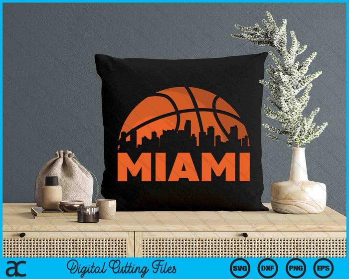 Miami City Skyline Miami Basketball SVG PNG Digital Cutting Files