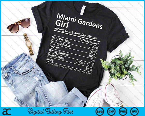 Miami Gardens Girl FL Florida Funny City Home Roots SVG PNG Archivos de corte digital