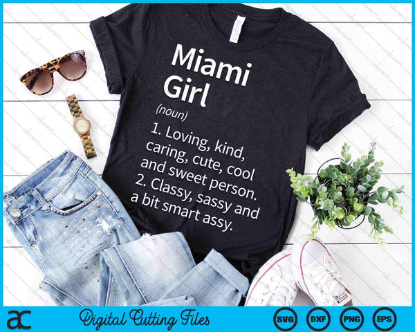 Miami Girl FL Florida Funny City Home Roots SVG PNG Digital Cutting Files - on a t-shirt