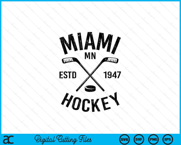 Miami Minnesota Ice Hockey Sticks Vintage Gift SVG PNG Digital Cutting Files
