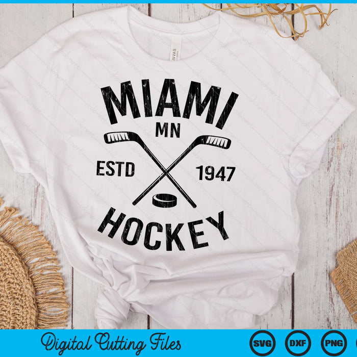 Miami Minnesota Ice Hockey Sticks Vintage Gift SVG PNG Digital Cutting Files