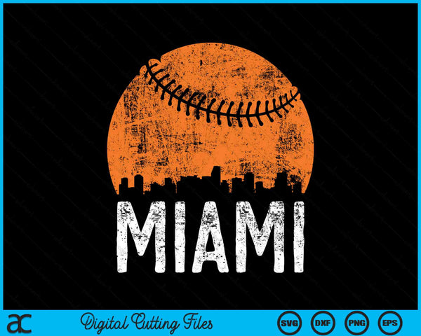 Miami Skyline Miami Baseball SVG PNG Digital Cutting Files