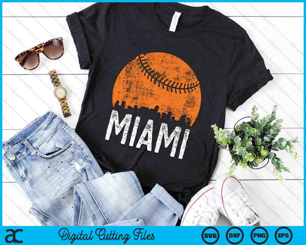 Miami Skyline Miami Baseball SVG PNG Digital Cutting Files