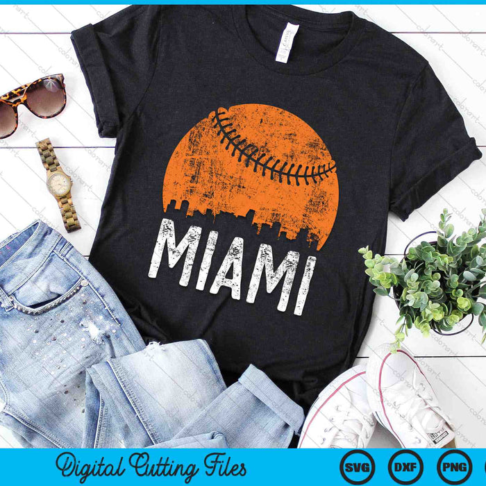 Miami Skyline Miami Baseball SVG PNG Digital Cutting Files