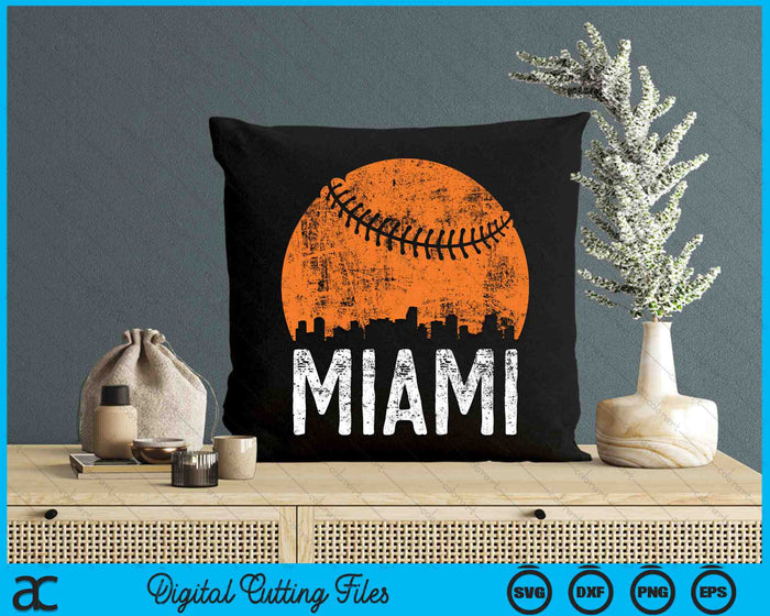 Miami Skyline Miami Baseball SVG PNG Digital Cutting Files